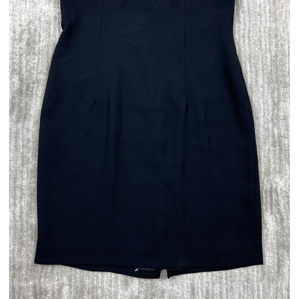 Donna Morgan Dress Womens 6P Black Sheath Short Sleeve Beaded Soutache Vintage‎